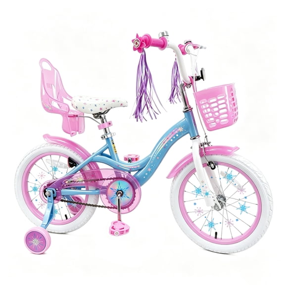 Korimefa 12 inch Girls Kids Bike Ages 3-6 Years Old Children, Toddler Bike with Training Wheels, Perfect for Beginner Riders Learning to Ride, Easy to Assemble, Blue