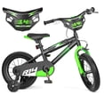 thumbnail image 1 of Korimefa 14 inch Kids Bike for Boys Ages 4-8 Years Children, Toddler Bike with Training Wheels, Dual Brakes, Easy Assembly, Training Bicycle,Blue Green, 1 of 8
