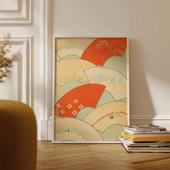 Korin Furuy Art Print, Japanese Floral Poster, Vintage Beige Woodblock Exhibition Art Print, Famous Artist Print, Gallery Wall Home Decor Wall Art, Modern Wall Decor, 8x12 UNFRAMED