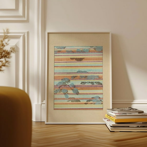 Korin Furuy Art Print, Japanese Floral Poster, Vintage Beige Woodblock Exhibition Art Print, Famous Artist Print, Gallery Wall Home Decor Wall Art, Modern Wall Decor, 8x12 UNFRAMED