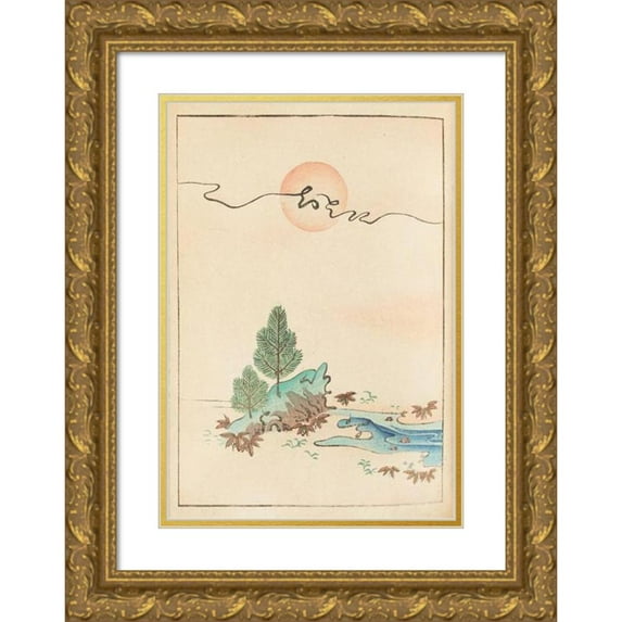 Korin Furuya (Editor) 14x18 Gold Ornate Wood Frame and Double Matted Museum Art Print Titled - Bijutsukai Pl.148 (1901)