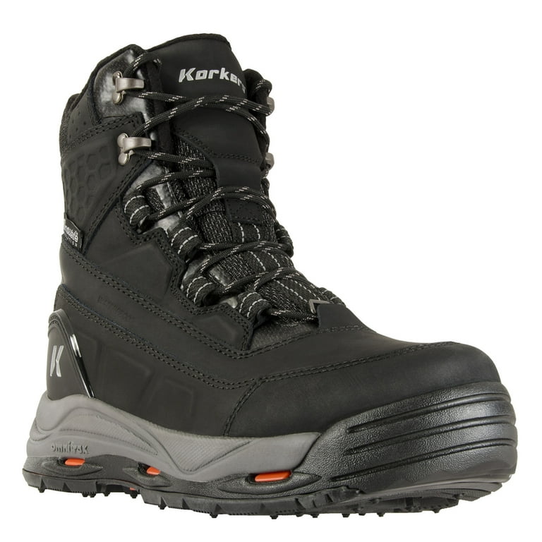 Korkers Mens Snowmageddon Winter Boots Insulated and Waterproof Includes Interchangeable SnowTrac Lug Sole and IceTrac Studded Sole with Carbide Studs Walmart