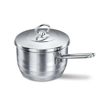 Korkmaz 18/10 Stainless Steel Sauce Pan Covered Cookware - Solar Base System All Stove & Induction Pot 2 Quart