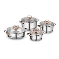 thumbnail image 1 of Korkmaz A1040 Rosanna Cooking Pot Set 8 Pieces Stainless Steel Cookware Set with Glass Lid, 1 of 1