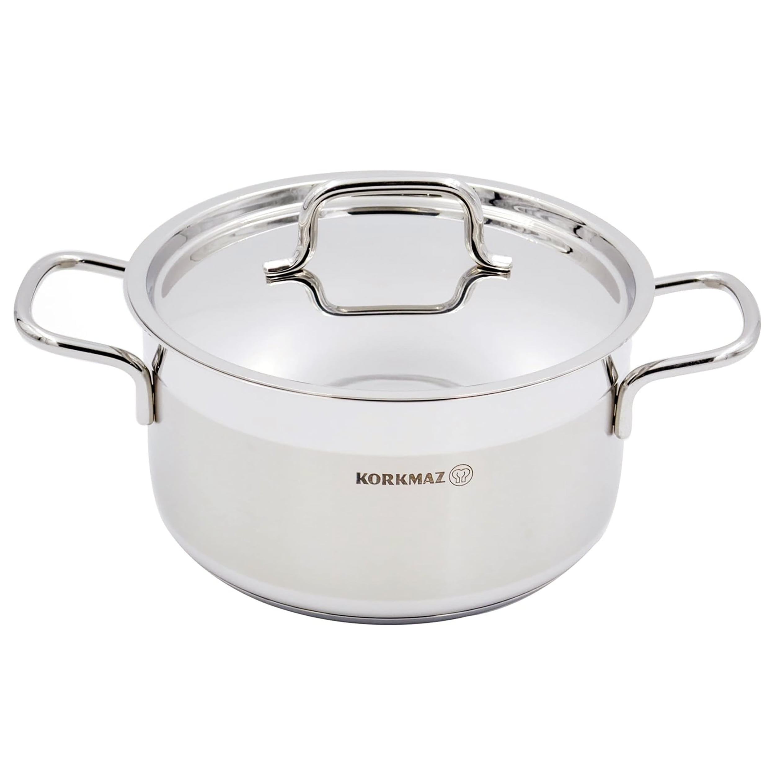 Korkmaz Alfa 3.5 Liter Stainless Steel Non-Stick Casserole Dish with Lid