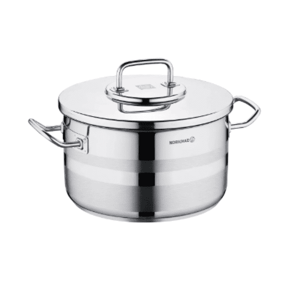 Korkmaz Astra2 Stainless Steel Pot, High-Performance Multi-Purpose Cookware with Lid, 10 Quart