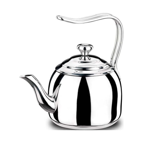 Korkmaz Droppa Quart High-End Stainless Steel Induction-Ready Teapot Tea Kettle with Tri-Ply Encapsulated Base 2 Quart