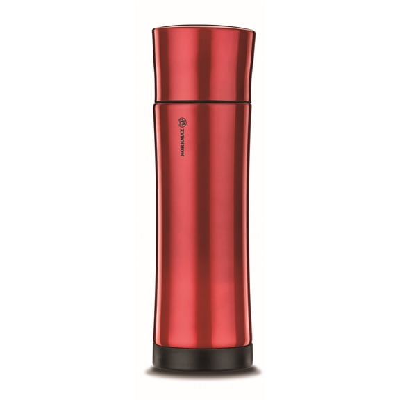 Korkmaz Freedom 15 Oz Vacuum Insulated Water Bottle - Modern Double Walled Thermo Flask Stainless Steel Body, Red