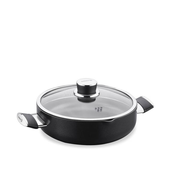 Korkmaz Lena Ceramic Low Dutch Oven with Glass Lid, High-Performance Cookware, Low Casserole 3 Quart