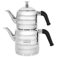 thumbnail image 1 of Korkmaz Mina Maxi Stainless Steel 1.1 Liter Tea Pot and 2.0 Liter Kettle Set, 1 of 5