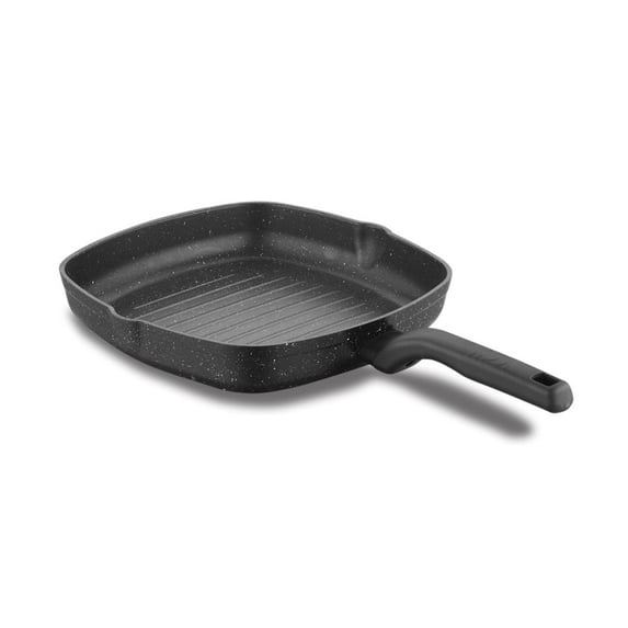 Korkmaz Ornella Square Black Grill Pan 11 inch Nonstick Cookware for Heat Source Including Induction