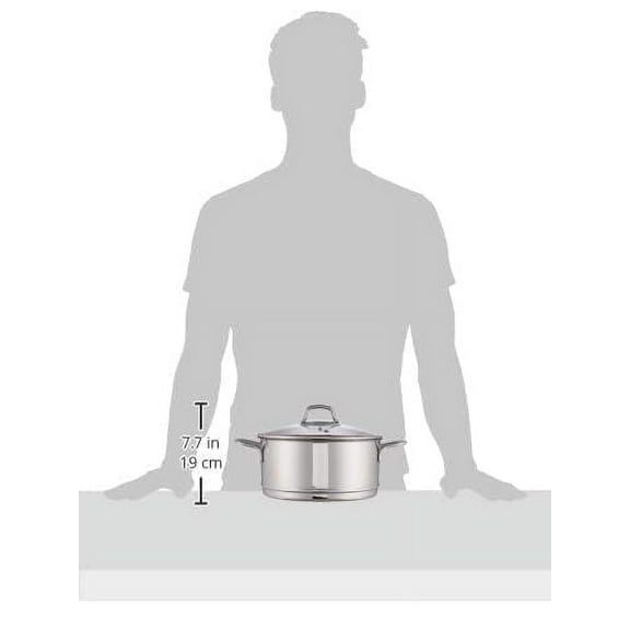 Korkmaz Perla Stainless Steel Steamer Cooking Pot Cooker Double Boiler Stack Insert with Glass Lid, 5-Quart, a1522