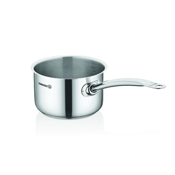 Korkmaz Proline Gastro Stainless Steel Saucepan with Grip Handles Induction Compatible, a2702
