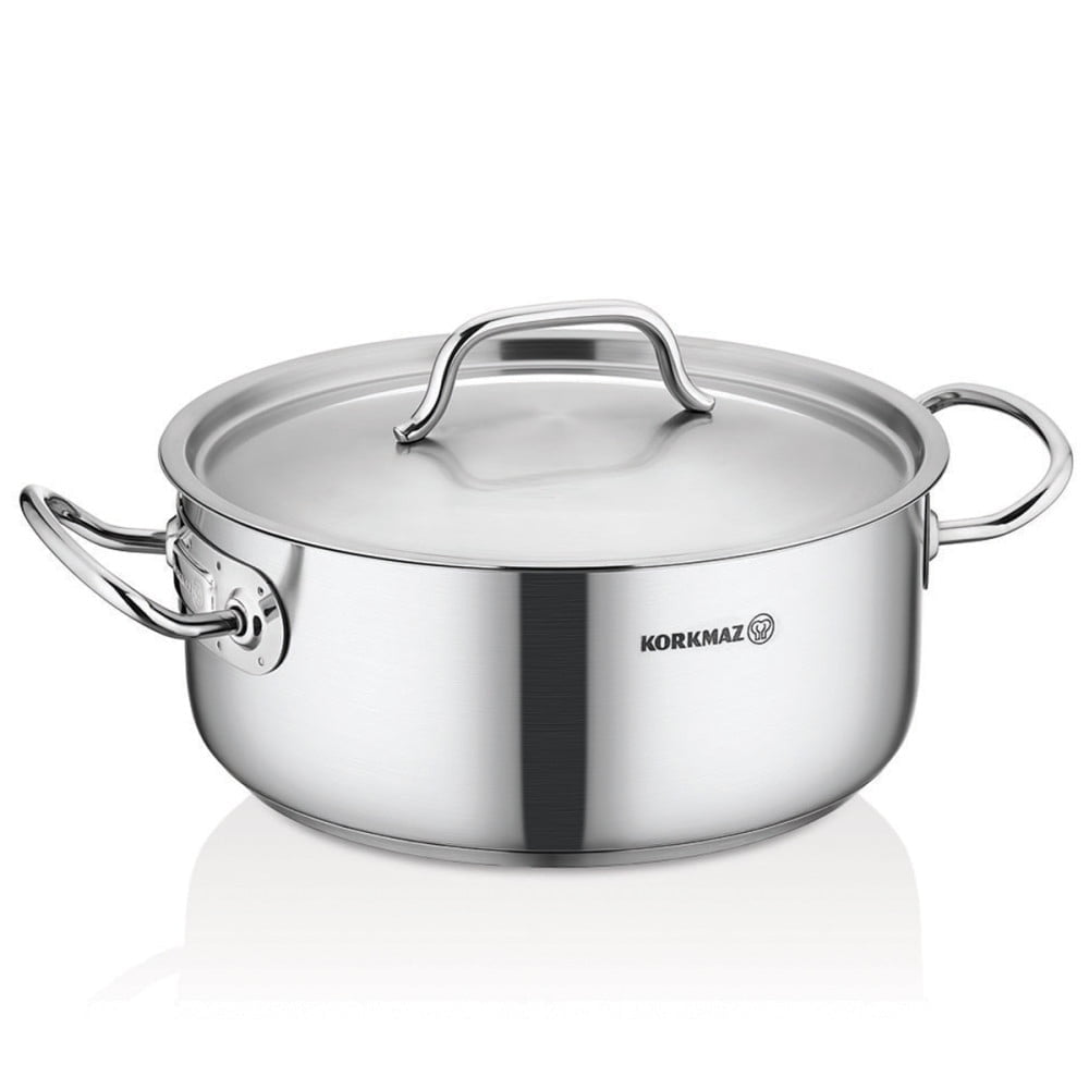 Korkmaz Stainless Steel Low Casserole-26.5 Quart, a2743