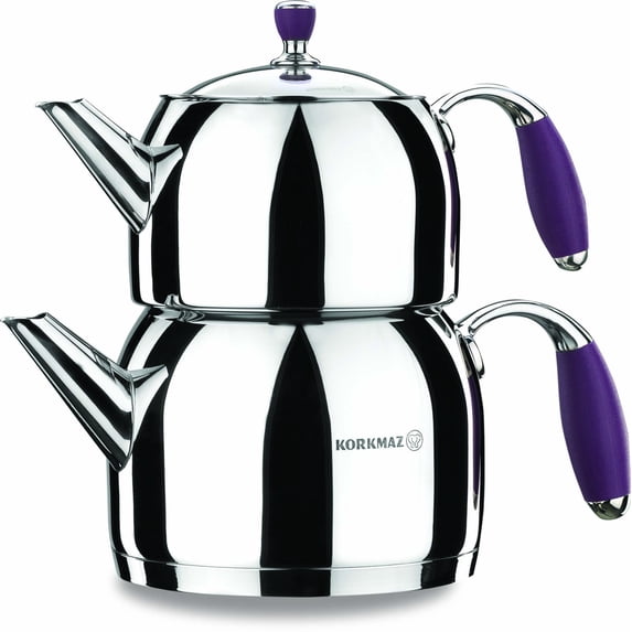Korkmaz Stainless Steel Turkish Teapot Team 3.1 Liters Induction Compatible