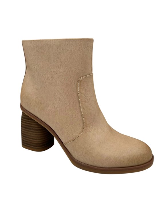 Destiny Women’s Ankle Bootie Size 9 Cream- Beige- Tan Side Zip Boots
