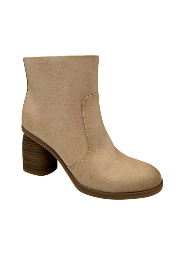 Destiny Women’s Ankle Bootie Size 9 Cream- Beige- Tan Side Zip Boots