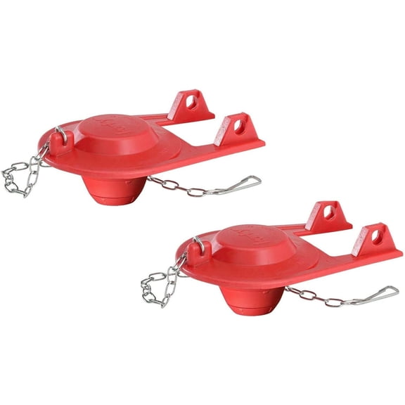 Korky 100BP Ultra High Performance Flapper Fits Most Toilets - Long Lasting Rubber - Easy to Install - Made in USA, Small, Red - 2 Pack
