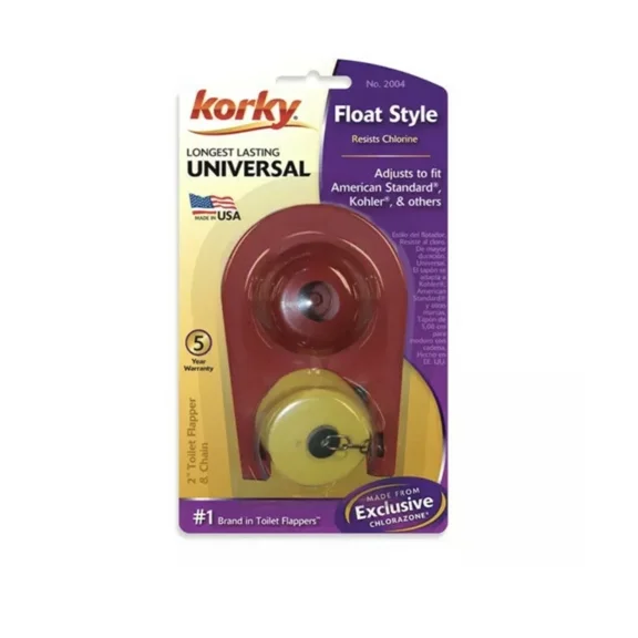 Korky 2004, Universal Fit Flapper 2 In. L Chlorazone Rubber, Free Shipping