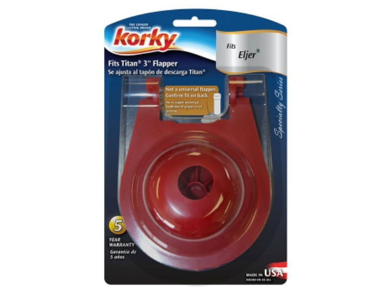 Korky 3030BP Eljer Titan Replacement Toilet Flapper, 3", Each