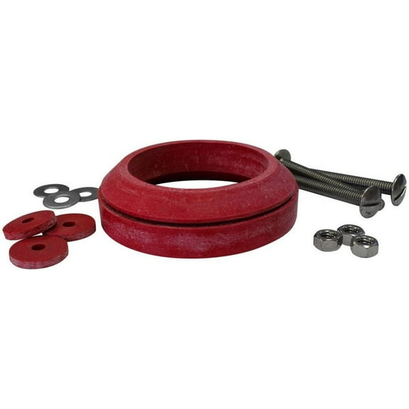 Korky 481BP Universal Toilet Tank To Bowl Gasket & Hardware Kit - Fits Most 3-Inch, 2-Piece Toilet Tanks - Made in USA , Red , Large 3"
