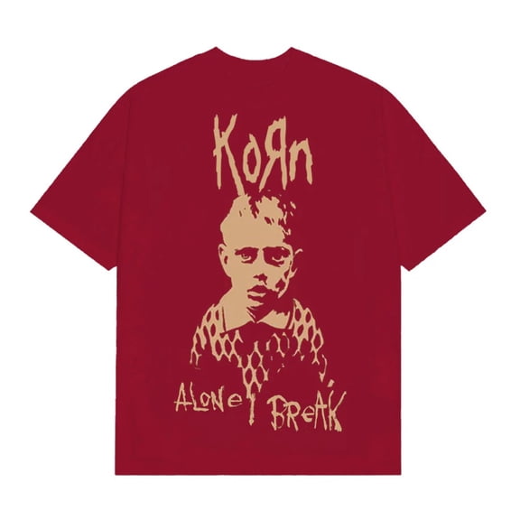 Korn All Alone I Break T-Shirt Red Medium | Officially Licensed Merchandise