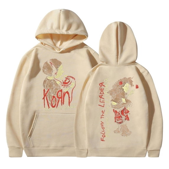 Korn Follow The Leader Walkman Hoodie Metal Gothic Rock Band Hooded Sweatshirts Men Clothing Fashion Vintage Pullovers Teen Pullover Sweater Hoodie Cotton