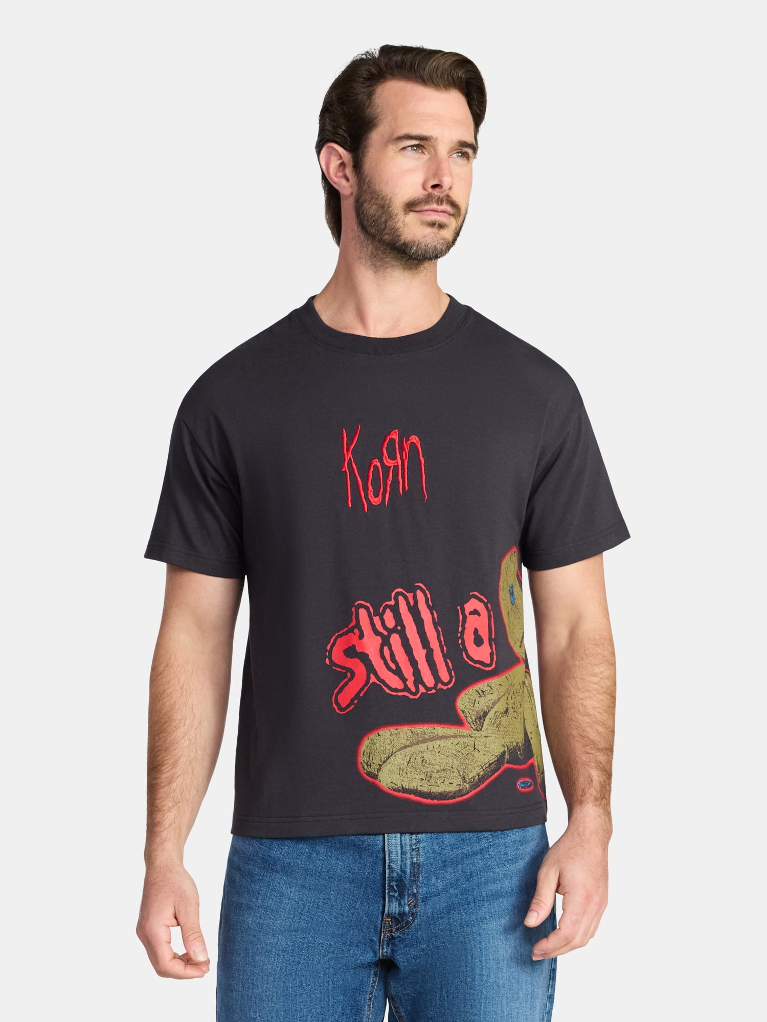Korn Men's and Big Men's Cropped Graphic Tee, Sizes XS-3XL