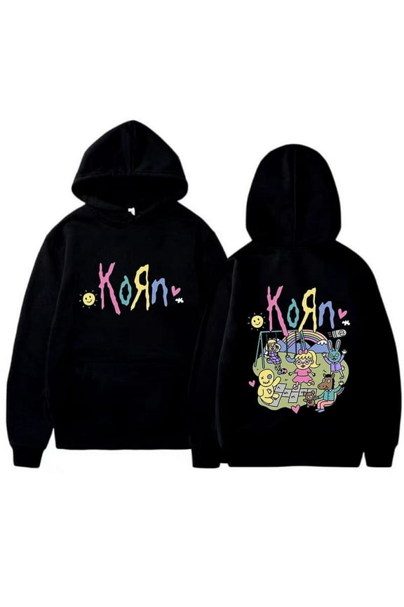 Korn Merch Graphic Hoodie Sweatshirt for Women Men Pullovers Autumn Winter Casual Fashion Hoodies Vintage Gothic y2k Clothes Top Streetwear Unisex