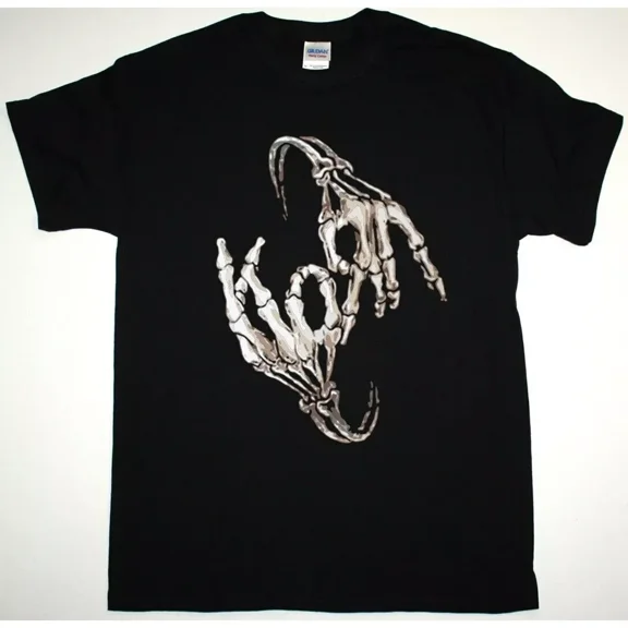 Korn Skeleton Fingers Logo New Black T-Shirt