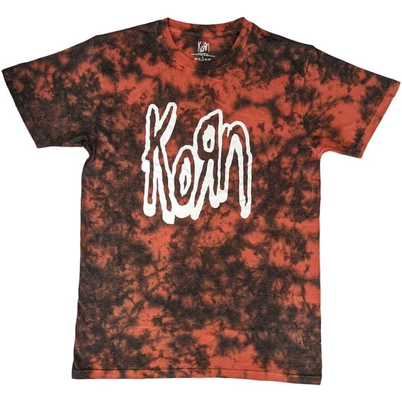 Korn Unisex T-Shirt Logo Outline (Red) (Wash Collection) (X-Large)