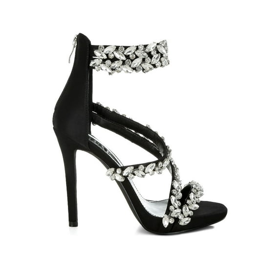 London Rag Korna Diamante Embellished Stiletto Heel Womens Sandals