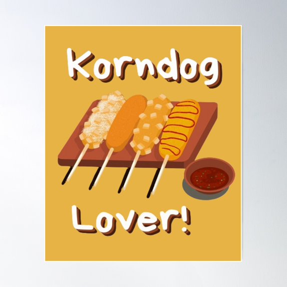 Korndog Lover - Savor The Flavor Poster Wall Art, Modern Wall Decor For Living Room Bedroom, 12x18 UNFRAMED