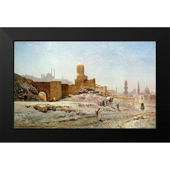 Korner, Ernst 24x16 Black Modern Framed Museum Art Print Titled - A View of Cairo