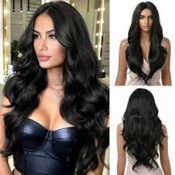 Korney Kardashian Like Classic Elegant Black 28 in Length Curly Wig.