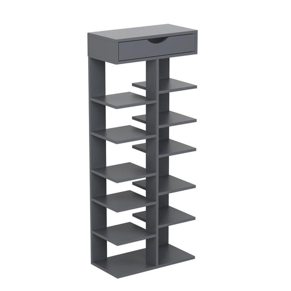 Korogimeeet 7 Tier Shoe Storage Rack, Closed Drawer Design, Space Saving, for Closet Mudroom, 16 x 8 x 39 Inch