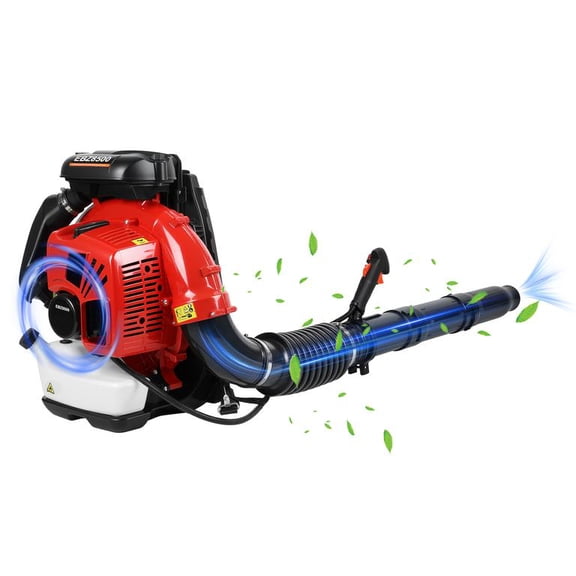 Korogimeeet 75.6cc Backpack Leaf Blower, 850CFM 200MPH Gas Powered, 3.1KW Engine 2.3L Tank, Ergonomic Harness for Yard Work, 63 x 20 x 21 Inch