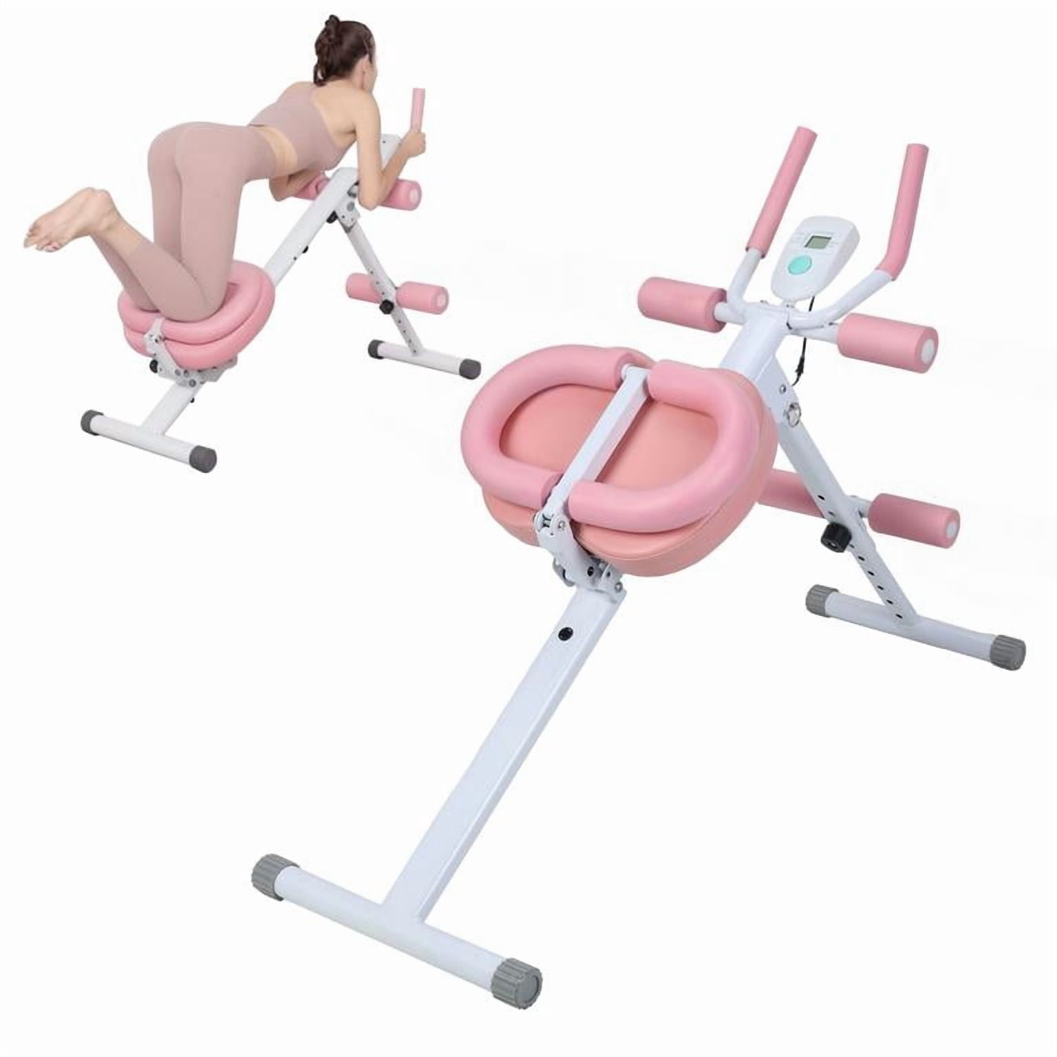 Korogimeeet Abdominal Workout Machine, 5 Height Settings & 3 Incline Angles, LCD Monitor Display, Silent Pulleys, Foldable Core Trainer for Home Gym, 44 x 16 x 31 Inch