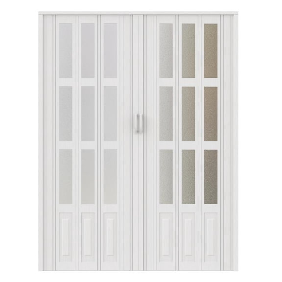 Korogimeeet Folding Accordion Door 72x80 Inch, Space-Saving PVC Door with Smooth Sliding System, Top Rail 220LB Capacity, for Closet Room Partition, 72 x 80 x 0.5 Inch
