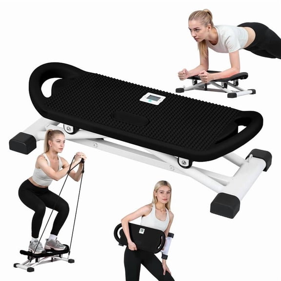 Korogimeeet Home Ski Balance Trainer, LCD Display for Real-Time Workout Tracking, Low Impact Aerobic Exercise, Side to Side Motion for Thighs Glutes, 24 x 11 x 7 Inch