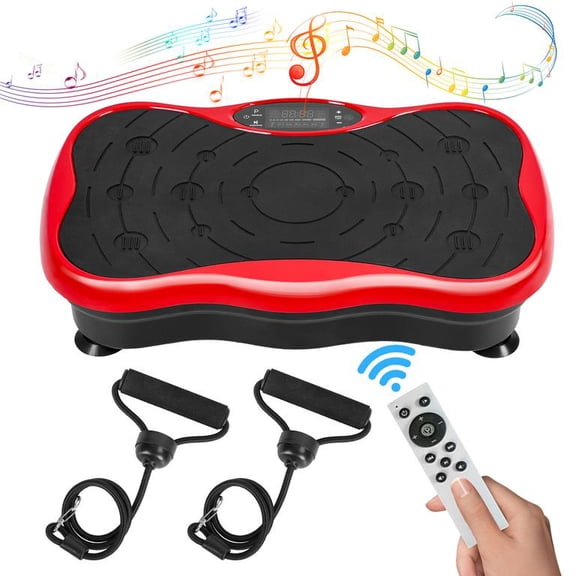 Korogimeeet Whole Body Vibration Machine, 4 Smart Frequency Modes & Manual 1-99 Speed, 2 Resistance Bands, LED Touch Screen, Anti-Slip Suction Feet, 300 lb Max User Weight, 21 x 12 x 5 Inch