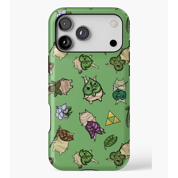 Korok Repeating Pattern (Light Green) M3296, Protective Case for iPhone 17 16 15 14 13 12 11 Pro Max – Modern Unisex Style