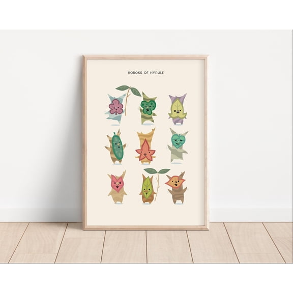 Korok Zelda Art Print, Breath Of The Wild Game Poster, Unframed Paper Poster 8x10in