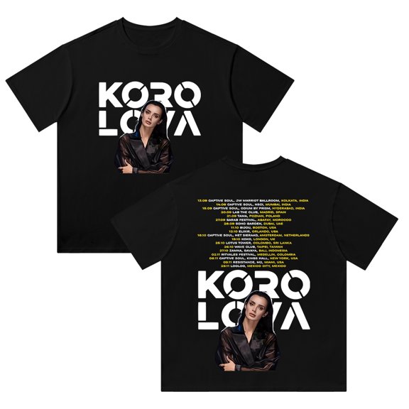 Korolova Merch Cotton T Shirt Fashion Casual Short Sleeved Streetwear Unisex Top Tee Style1