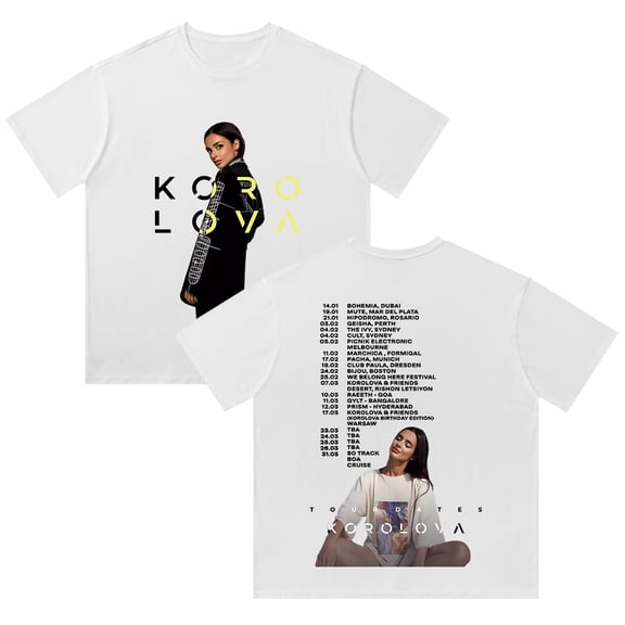 Korolova Merch Cotton T Shirt Fashion Casual Short Sleeved Streetwear Unisex Top Tee Style2