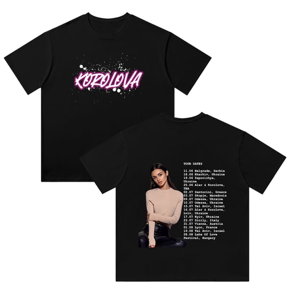 Korolova Merch Cotton T Shirt Fashion Casual Short Sleeved Streetwear Unisex Top Tee Style4