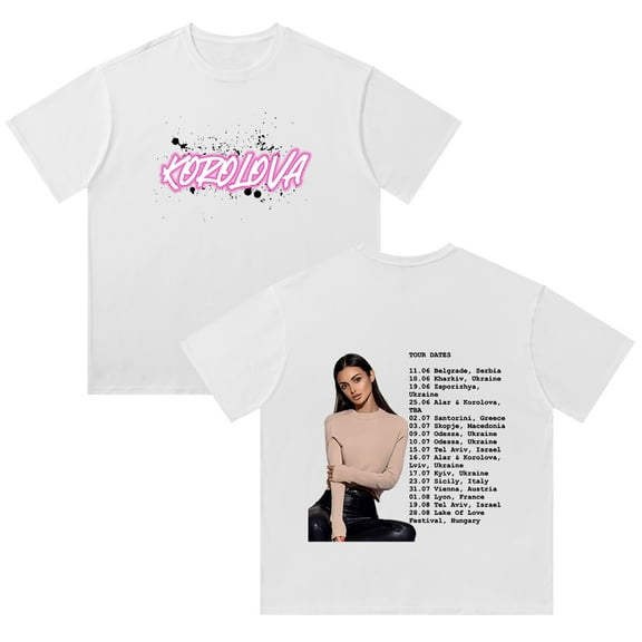 Korolova Merch Cotton T Shirt Fashion Casual Short Sleeved Streetwear Unisex Top Tee Style4