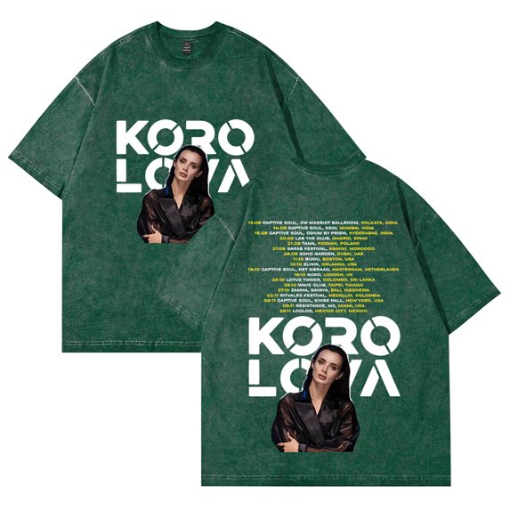 Korolova Merch Vintage Wash Tee Cosplay Women Men Fashion Short Sleeve Cotton T-Shirts Style1