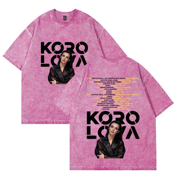 Korolova Merch Vintage Wash Tee Cosplay Women Men Fashion Short Sleeve Cotton T-Shirts Style1