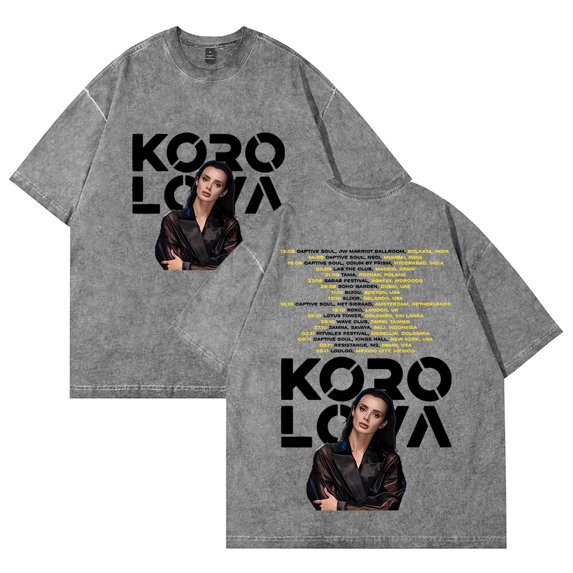 Korolova Merch Vintage Wash Tee Cosplay Women Men Fashion Short Sleeve Cotton T-Shirts Style1